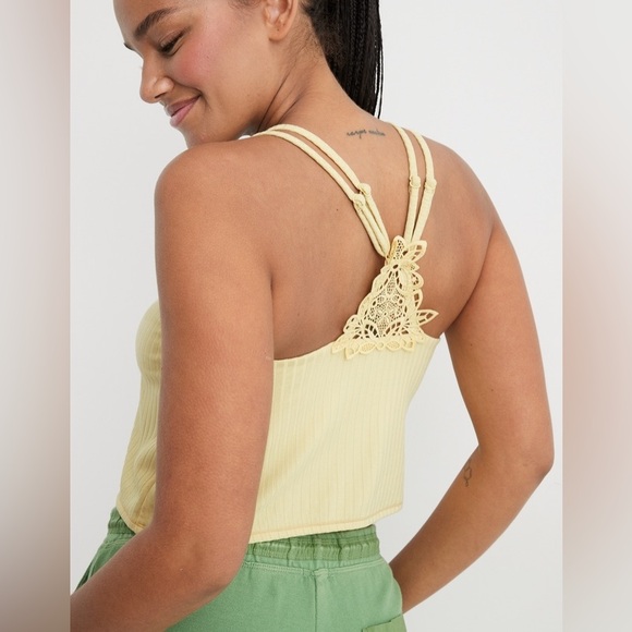 💛AERIE RIBBED APPLIQUE LACE LONGLINE BRALETTE - Picture 10 of 13